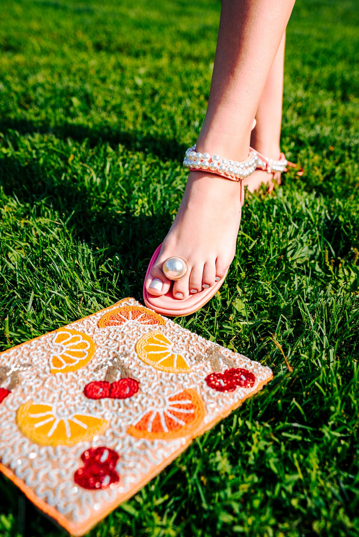 Mia Pearl Sandals - Coral Pearl - Le Flip La Flop